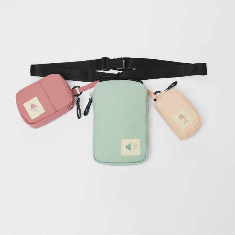 Zara Rubberized Charms/Crossbody bag/fanny bag NWT